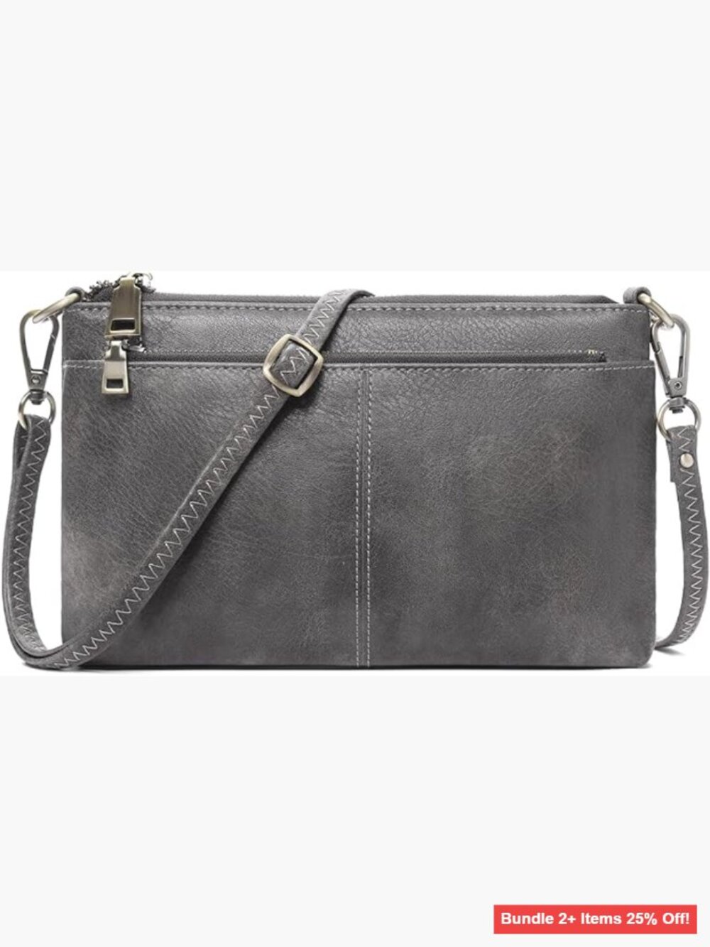 Small Vegan Leather Crossbody Bag with RFID Card Slots and Adjustable Strap
